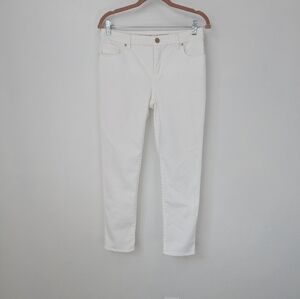 Chico's So Slimming Girlfriend Slim Leg Ankle White Stretch Jeans US Size 4R
